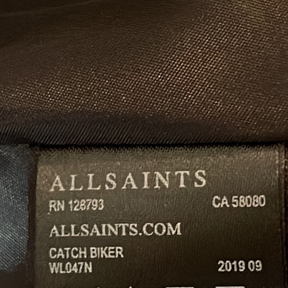 ALLSAINTS Catch Sheep Leather Moto Biker Jacket in Black silver hardware Size 0. - Picture 11 of 16